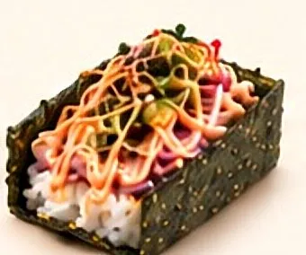 Spicy Seafood Rillette sushi taco
