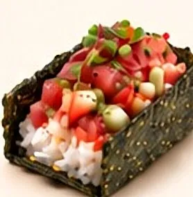 Tuna Ceviche sushi taco